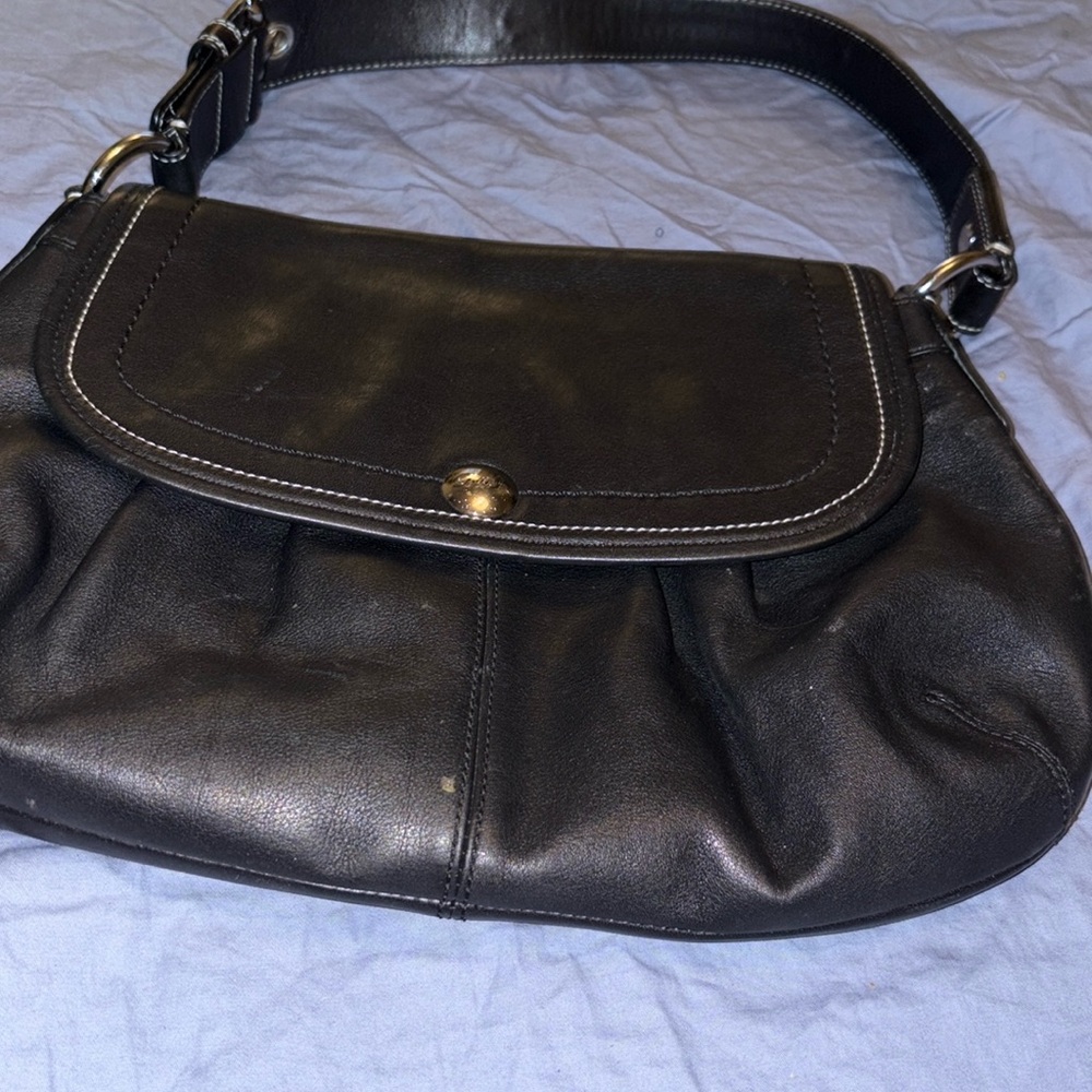 Coach Soho Black Leather Handbag F13729 lost hang tag